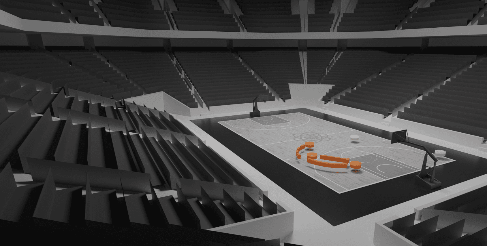 Basketball team huddle